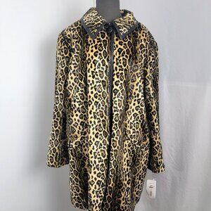 Nygard Collection Women's Leopard Print Jacket Coat NEW Size 24 W 24W Lined $159